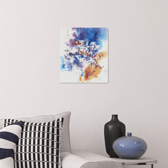 Original watercolor painting "Thousand Shades of Hydrangea Flowers"