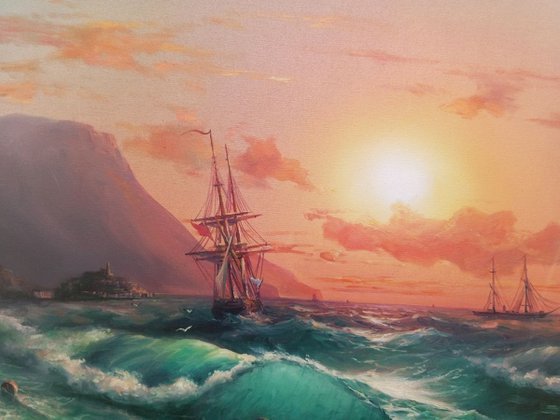 Seascape(60x80cm, oil painting, ready to hang)