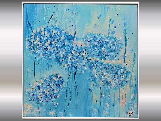 Whispering Blues: Abstract Hydrangea Reverie