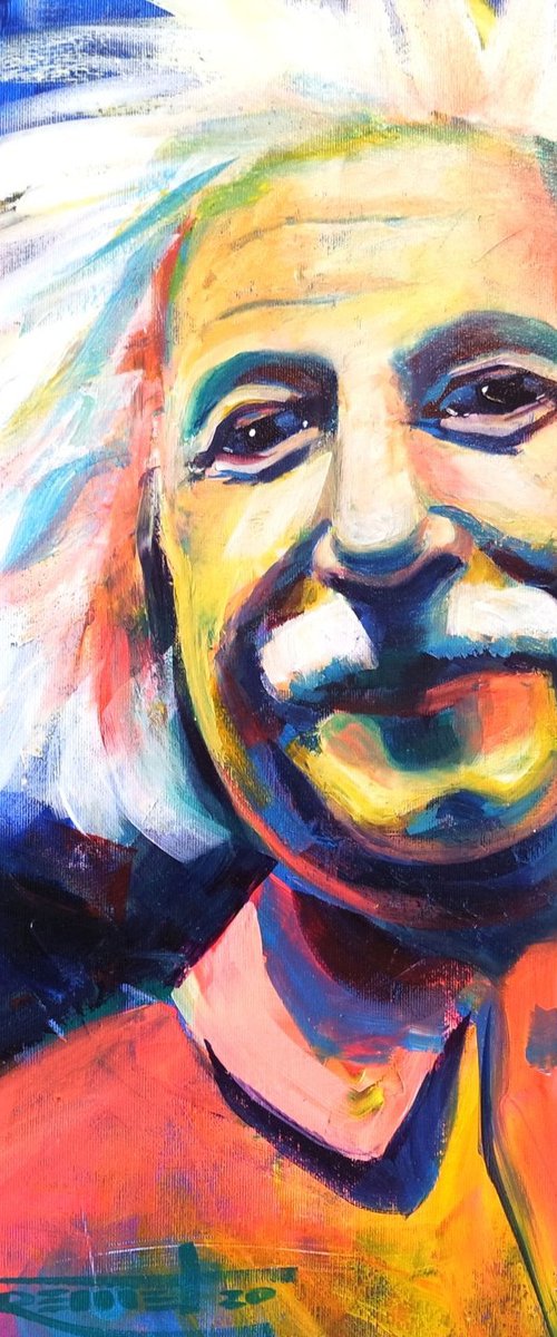 ‘EINSTEIN’S SMILE’ - Acrylics Painting on Canvas by Ion Sheremet