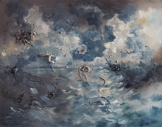 "The Midnight Hour" - Seascape - Storm Clouds - Shipwreck