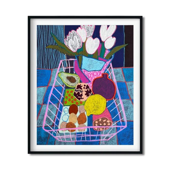 Pink Basket Still Life