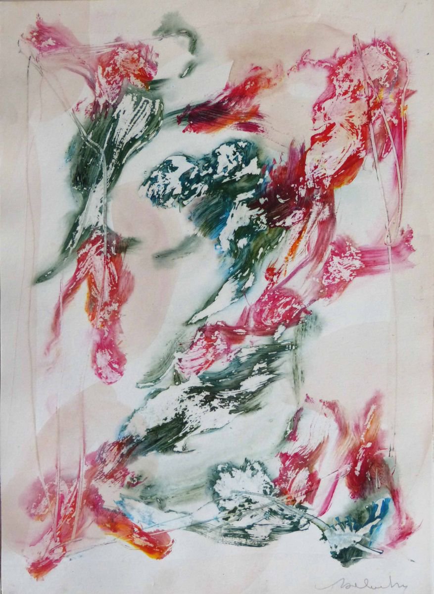 Flowers in the wind 2, 29x42 cm by Frederic Belaubre