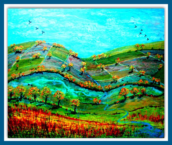 Autumn Landscape - Large  (120cm  x 100 cm -47" x 39")