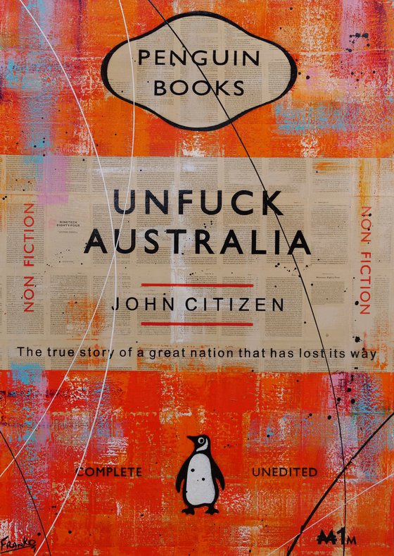 Australian Unfucker 140cm x 100cm Unfuck Australia Book Page Urban Pop Art