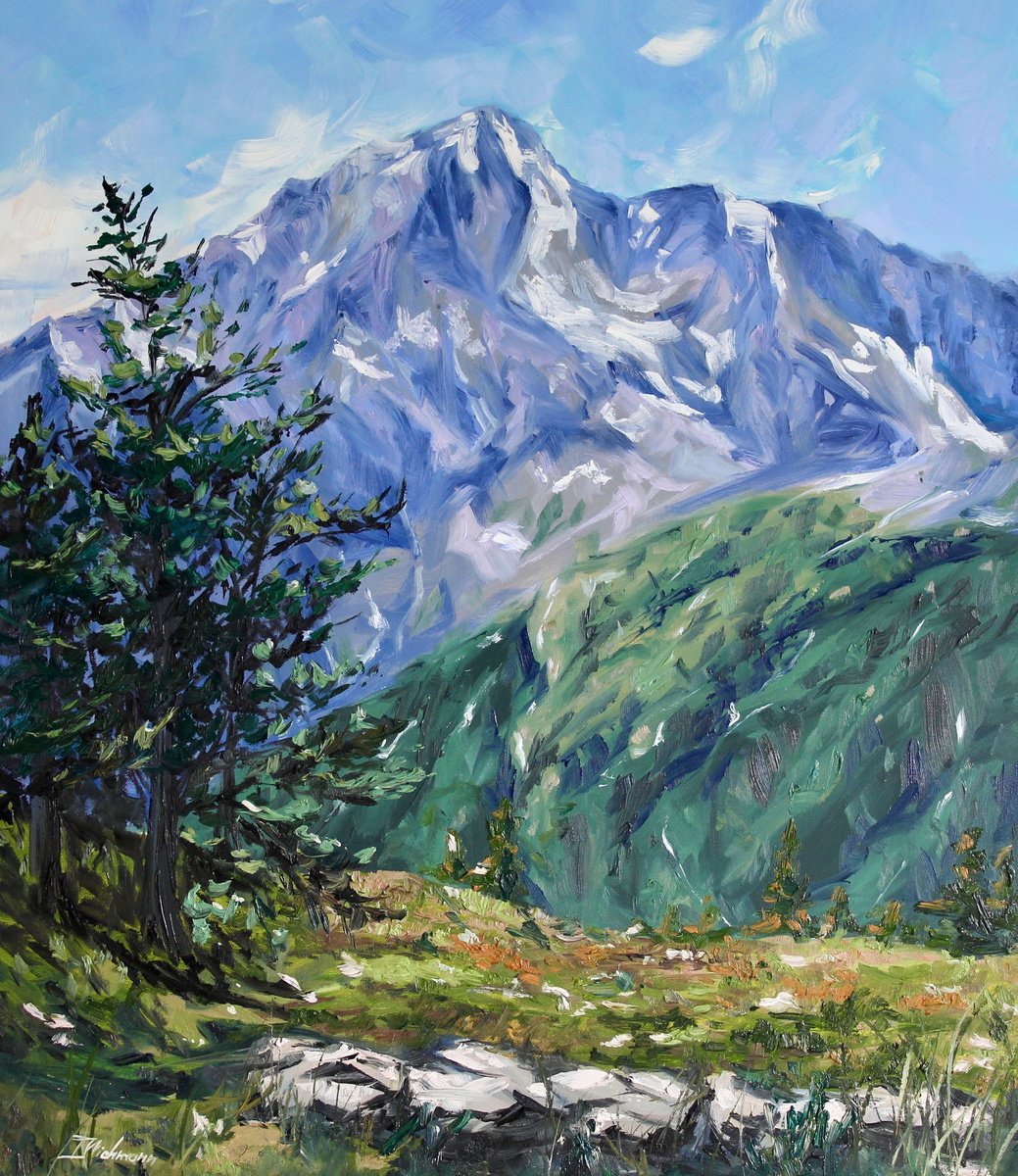 Impressionistic Landscape Oil Painting By Liza Illichmann, 24 X 28", Midsummer, Original Artwork