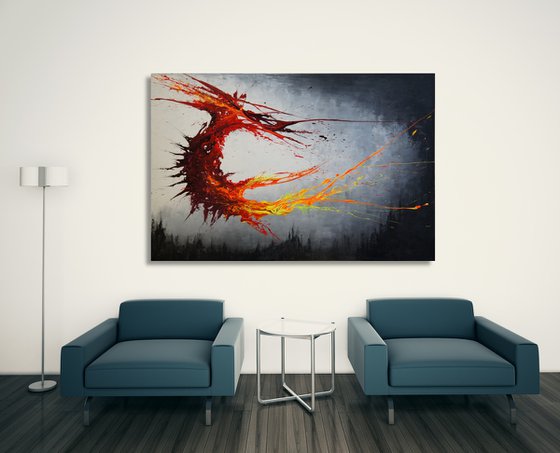 Twisting Fire VI (Spirits Of Skies 150173) - 150 x 100 cm - XXL (60 x 40 inches)