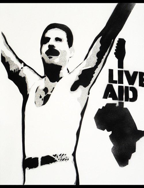 Popiconic moment 2 Live Aid (on plain paper). by Juan Sly