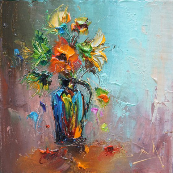 Flowers,  Oil painting, free shipping