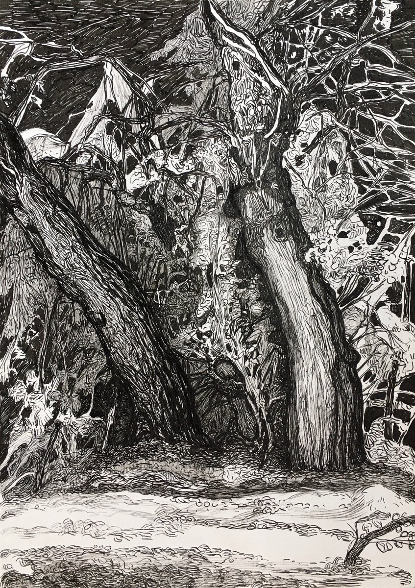 Impressionistic Landscape Drawing By Raffi Ghazaryan, 8 X 12",