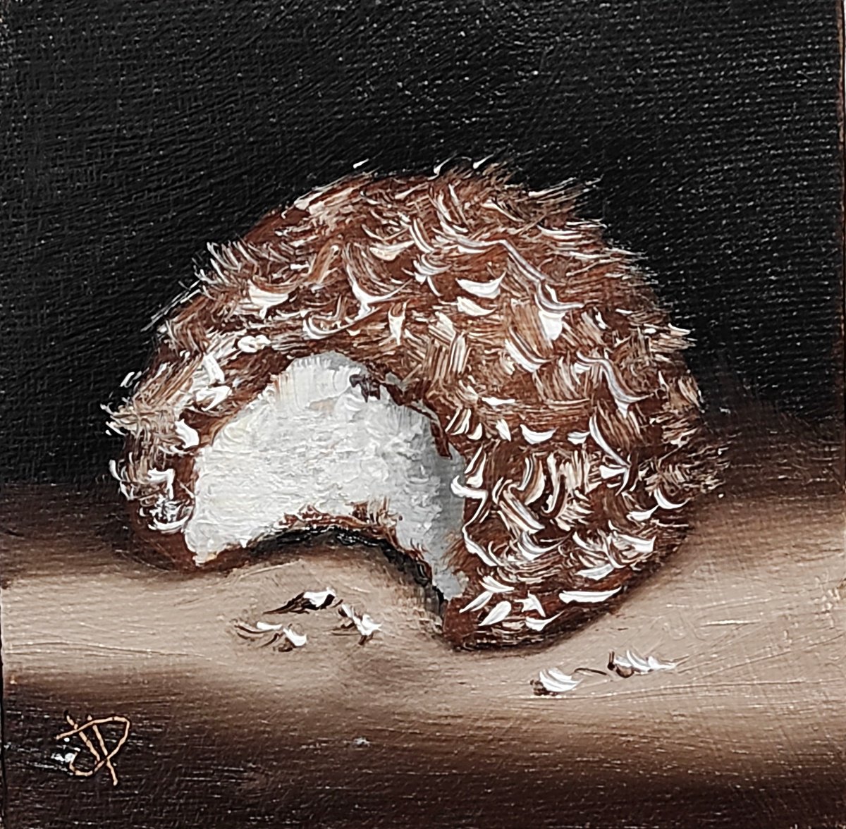 Little Coconut snowball marshmallow still life by Jane Palmer Art