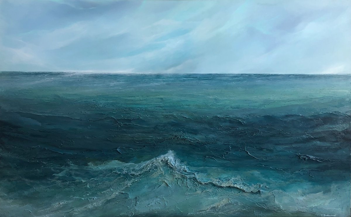 Abstract Landscape Painting By Tamara Bettencourt, 48 X 30", Bursting With Beauty, Original Artwork