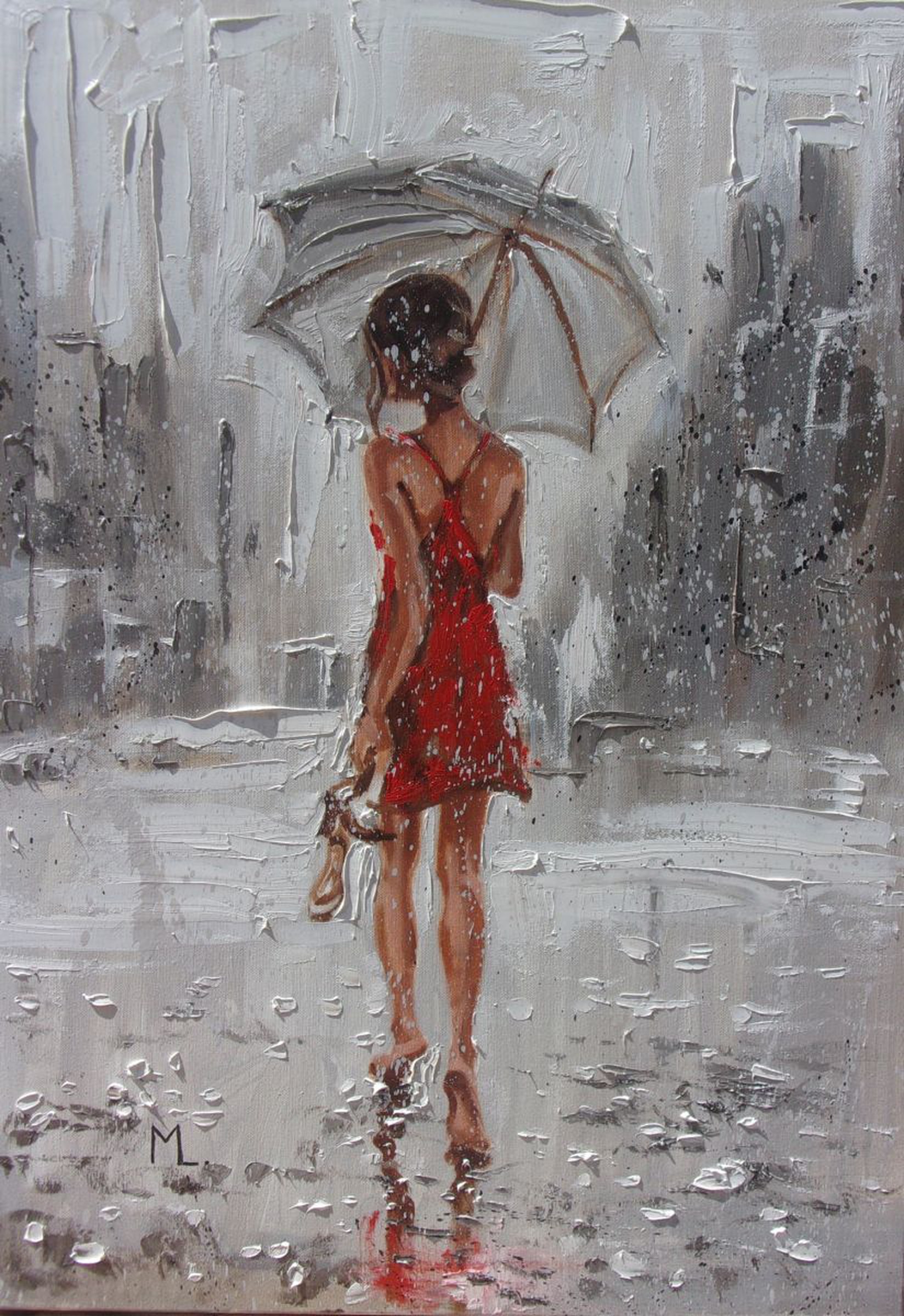 Happy Summer Rain Abstract Original Oil Pai Artfinder