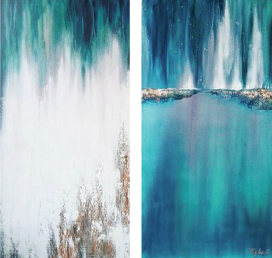 Arctic ocean. Diptych.