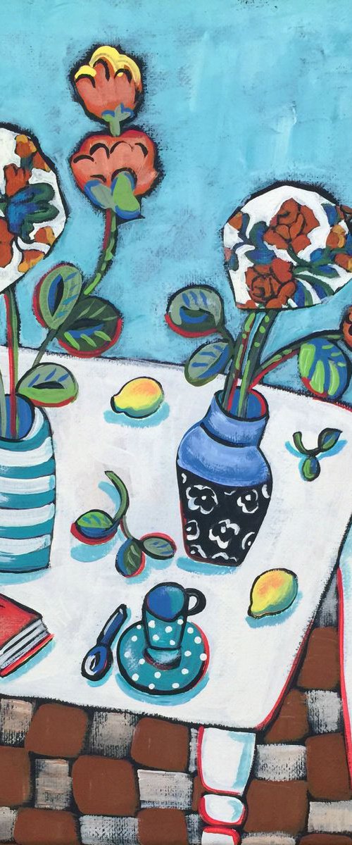 "Flowers and a Good Book" by Holly Wojahn