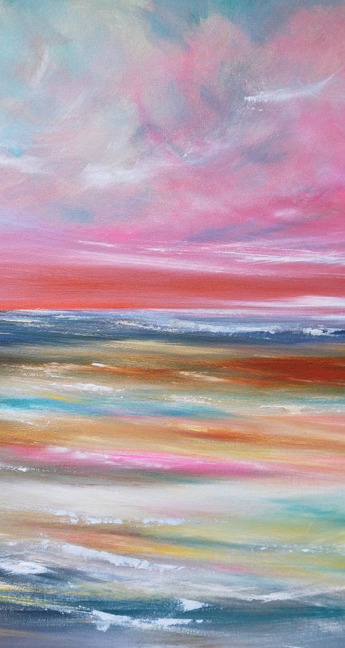 Fragile Harmony - emotional seascape, panoramic by Mel Graham