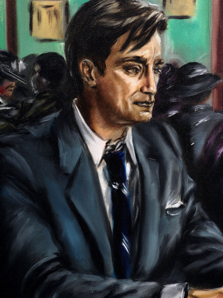 Impressionistic Portrait Oil Painting By Ruslana Levandovska, 24 X 30", Quiet Reflections, Original Artwork