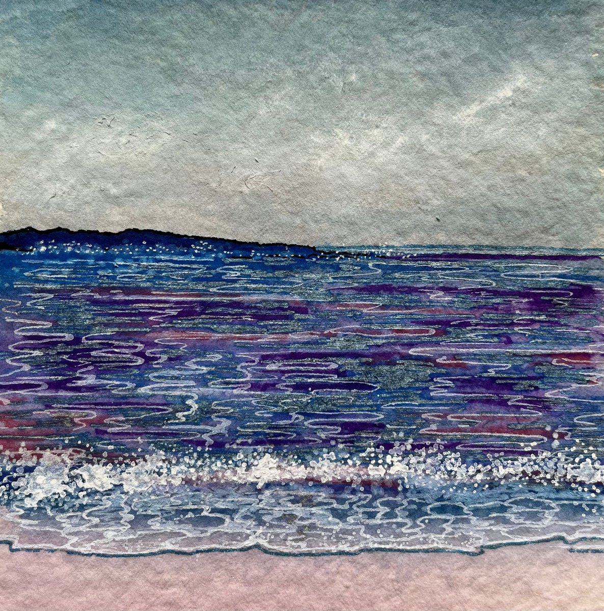 Abstract seascape (purples) by Karen Elaine Evans