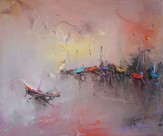 Sea vibes , Abstract Oil Painting on Canvas