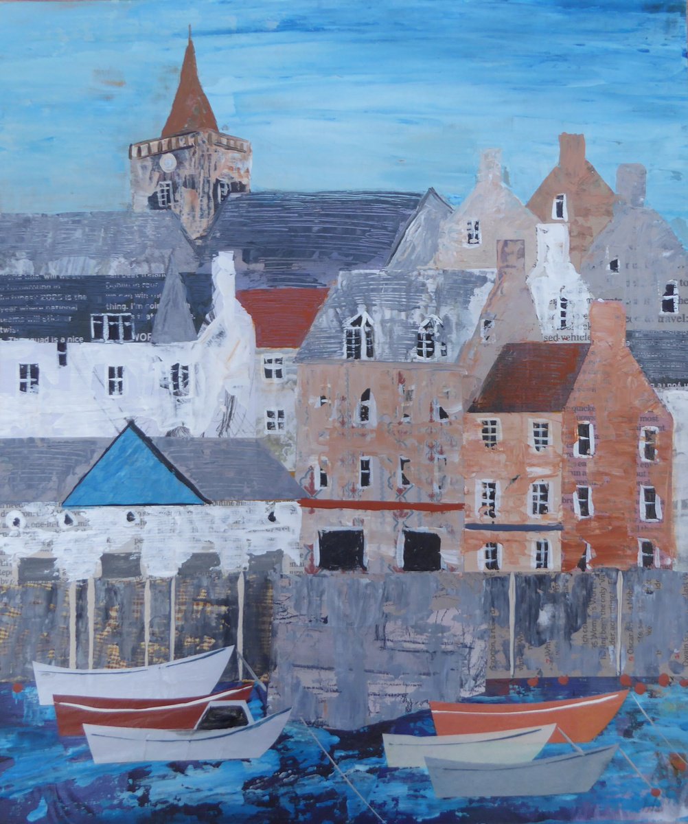 Landscape Painting By Elaine Allender, 12 X 16, Anstruther, Original Artwork