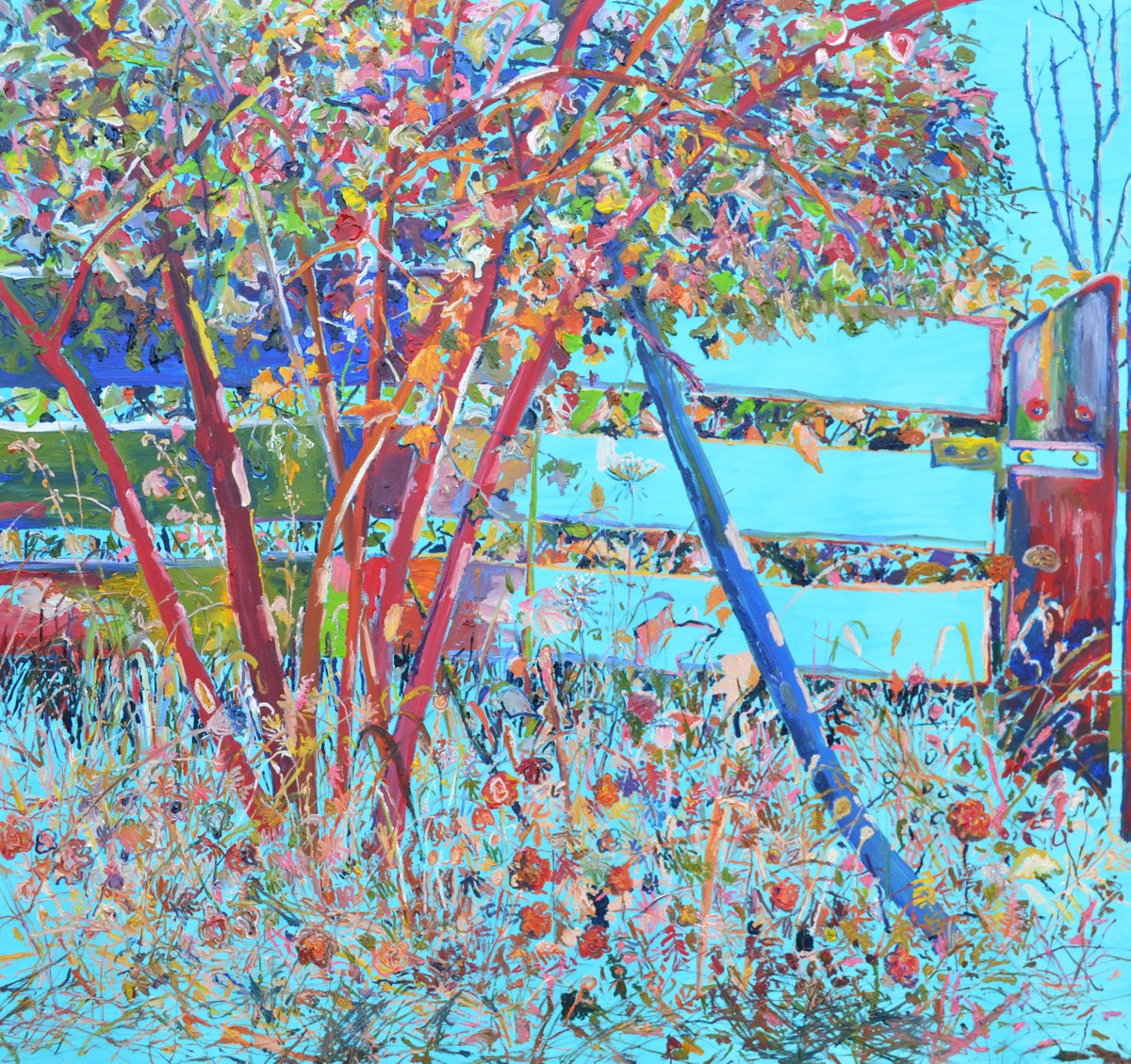 Impressionistic Botanical Oil Painting By Dominic Virtosu, 67 X 63, Tell Me More About Your Leaves, Original Artwork