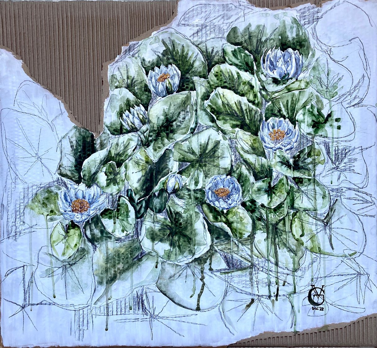 Impressionistic Botanical Painting By Valeria Golovenkina, 27 X 25", Now I Can Breathe Freely, Original Artwork