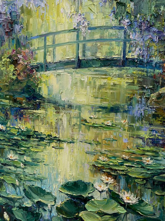 "The Waterlily Pond"original oil painting by Artem Grunyka