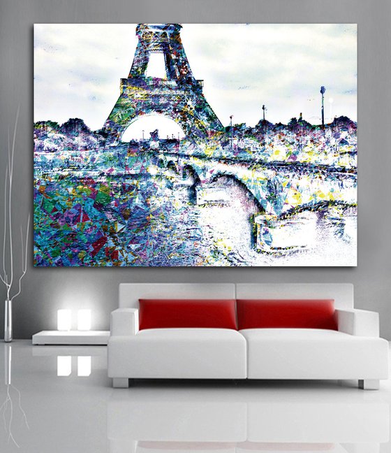 Bosquejos parisinos, Eiffel Tower/XL large original artwork