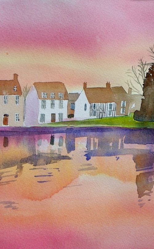 Sunset Cottages by Mary Stubberfield