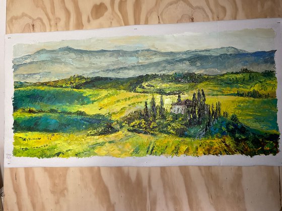 "Spring in Tuscany. Sunny day."