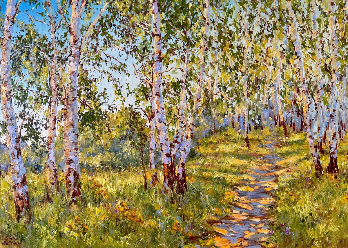 Birch Trees in the Sunshine by Diana Malivani