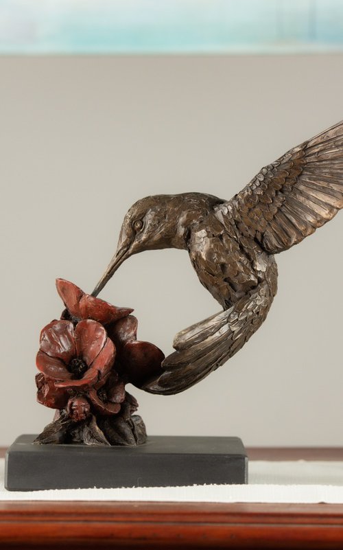 Hummingbird Bronze Resin by Tanya Russell