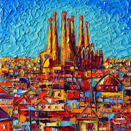 BARCELONA ABSTRACT CITYSCAPE - SAGRADA FAMILIA