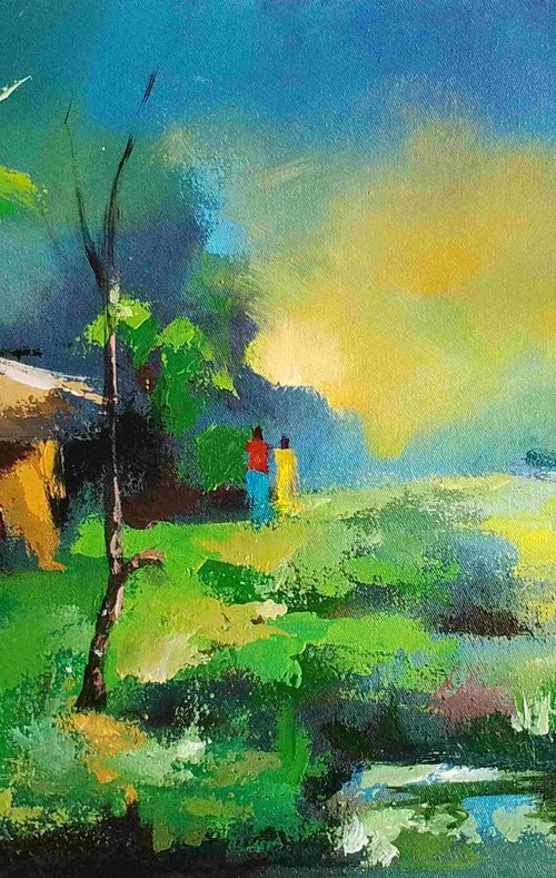 sunset in the village by Alex Mensah