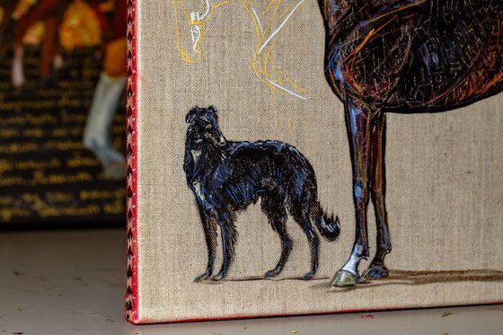 Akhal-Teke with borzoi