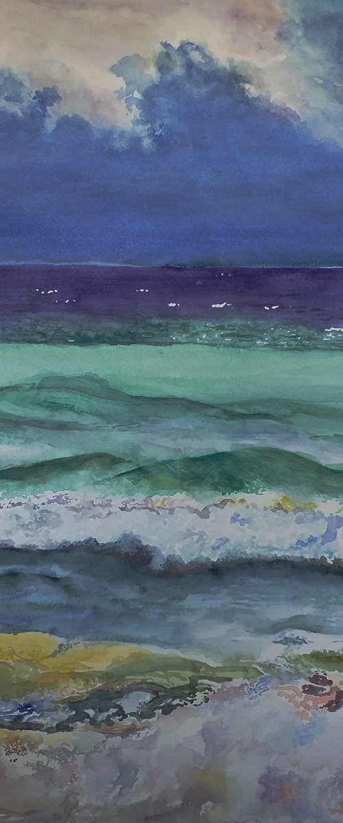 SEA AND WAVES  50 x 70 cm by Zoran Mihajlović Muza
