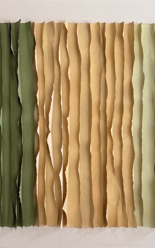 Green and Yellow Textured Abstract by VICTO