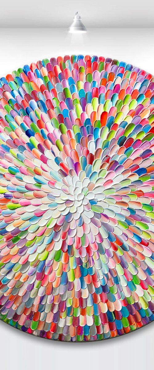 'Flamingo's dream' - 36x36” - COMMISSION by Tatiana Georgieva