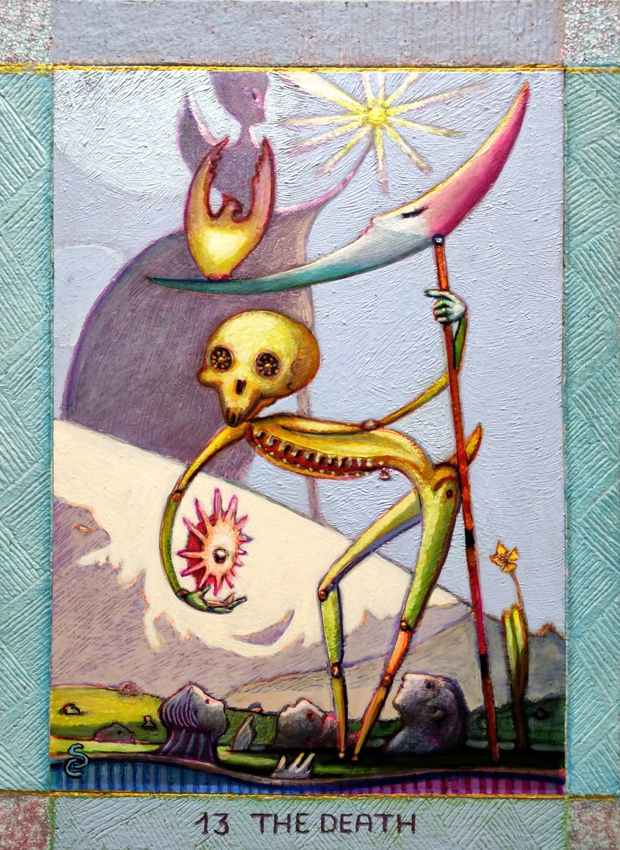 Illustrative Portrait Painting By Carlo Salomoni, 10 X 14, The Death, 13, Original Artwork