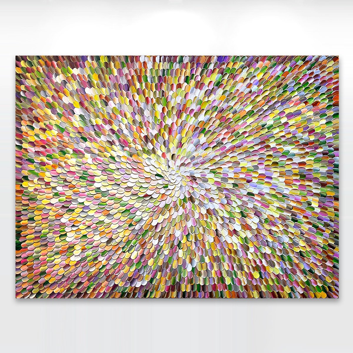 Organic Abstract Acrylic Painting By Tatiana Georgieva, 47 X 35", Aura Solar 8, Original Artwork