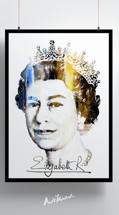 Queen Elizabeth II - Modern Digital Print Art, Modern Decor, Wall Decor, Office Wall Decor, Pop Art Prints, Poster Home by Georgi Nikov