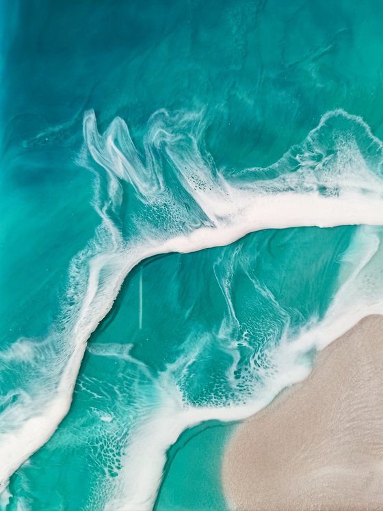 Turquoise Beach Resin Art