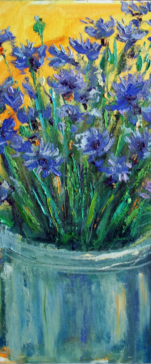 Cornflowers /  ORIGINAL PAINTING by Salana Art / Svetlana Samovarova