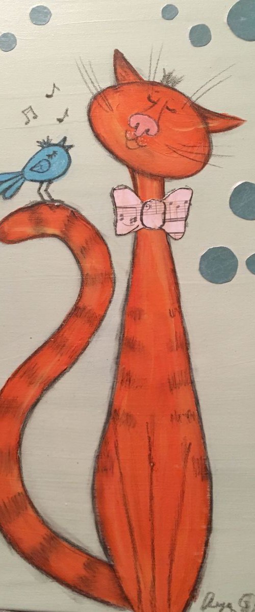 Feline the music. Abstract cat. by Anya Getter