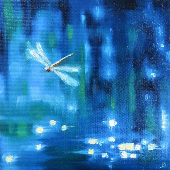 Dragonfly over dappled light II