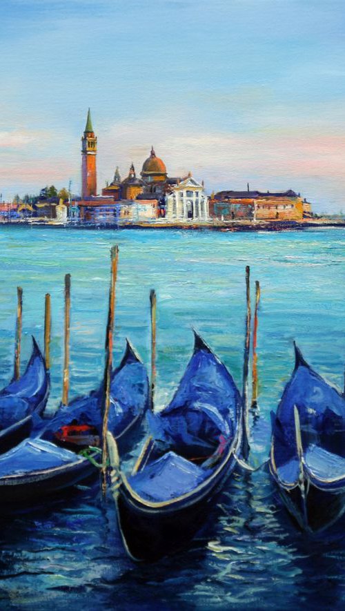 Gondolas in Venice by Behshad Arjomandi