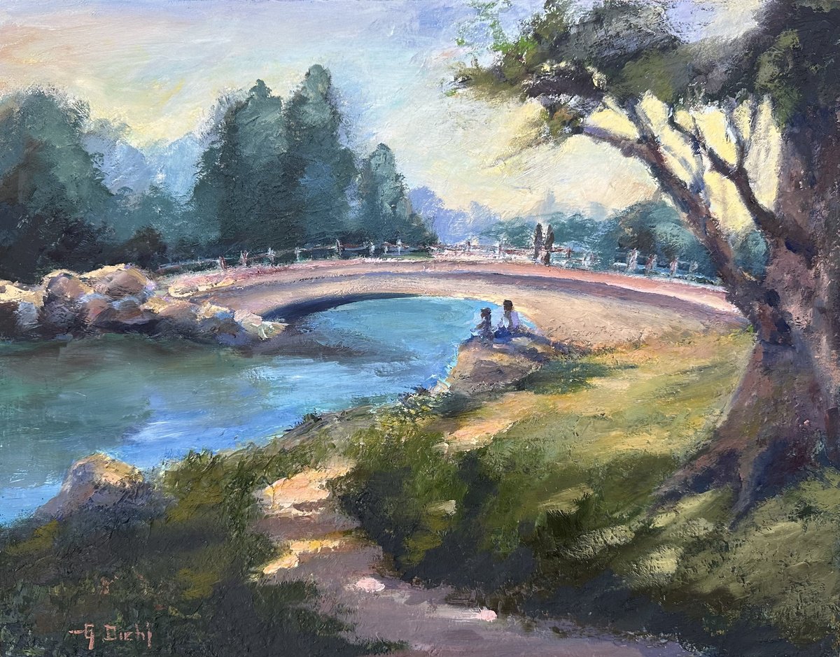 Impressionistic Portrait Oil Painting By Grace Diehl, 14 X 11, Sunday Afternoon, Original Artwork