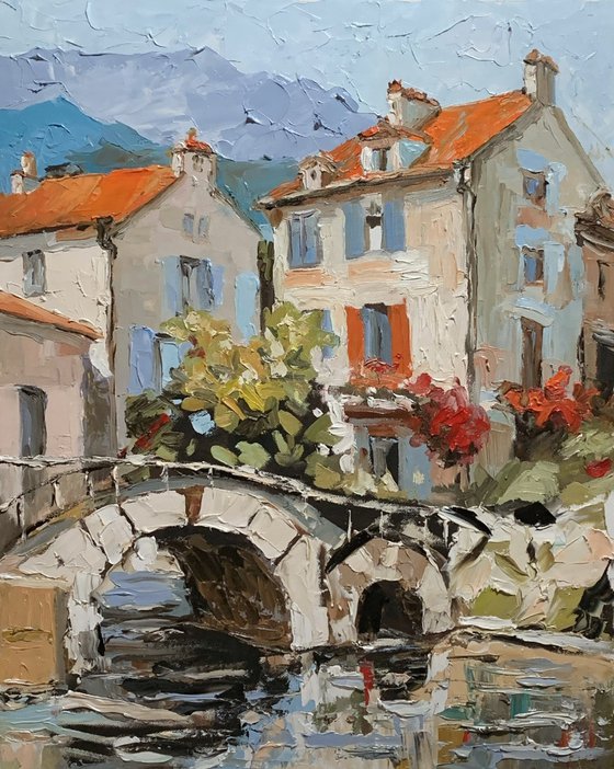 Alpine Town in Autumn Light.