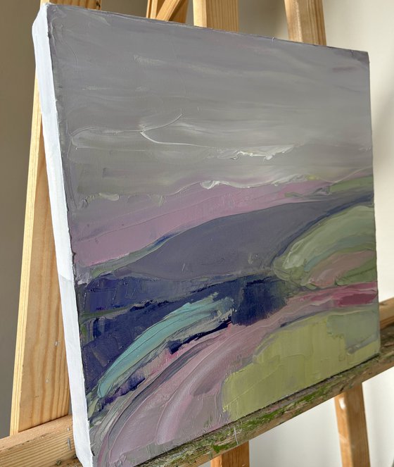 Soft horizons hills landscape pastel tones