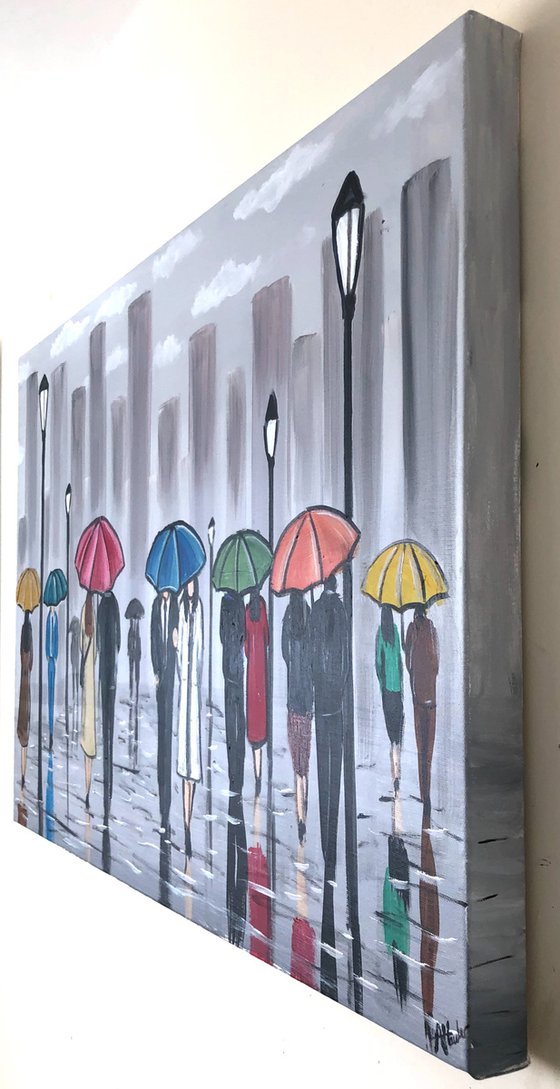 Colourful City Umbrellas